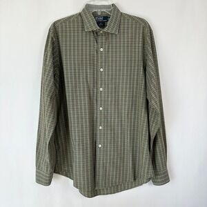 Polo by Ralph Lauren Estate Custom Fit Plaid Long Sleeve Shirt Men L 16.5 Preppy